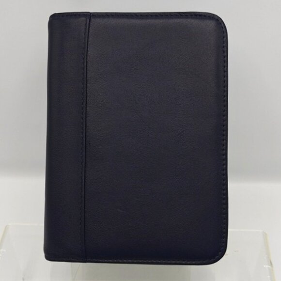 Levenger Navy Blue Leather Tech Organizer Case - Picture 1 of 7